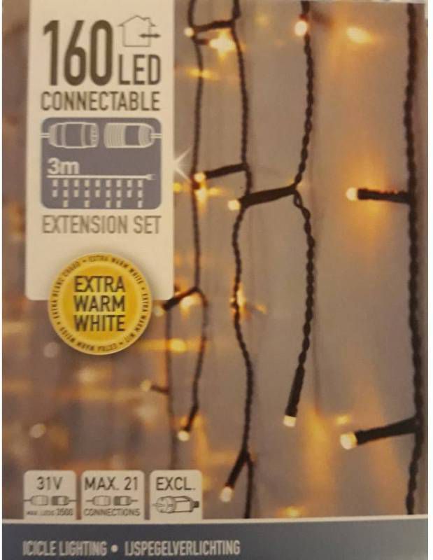 Koppelbare IJspegelverlichting 160 LED 3m warm wit online kopen