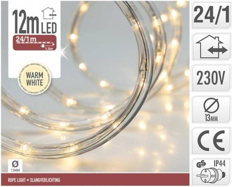 Merkloos Kerstverlichting Lichtslang Warm Wit Buiten 12 Meter Slangverlichting online kopen