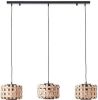 Brilliant Eettafel lamp Woodline met rotan kappen 99810/09 online kopen