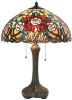 Clayre & Eef Tafellamp Tiffany Compleet ø 46x64 Cm 2x E27 Max 60w. Bruin, Rood, Geel, Multi Colour Ijzer, Glas online kopen