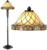 Clayre & Eef Tiffany Vloer Lamp Uit De Filigrain Serie Bruin, Zwart, Ivory Ijzer, Glas online kopen