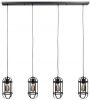 Highlight Hanglamp Longo Mat Zwart 4 Lichts 120cm online kopen