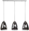 Hoyz Collection Hoyz Industriele Hanglamp 3 Lampen Silver Pearl Glas online kopen