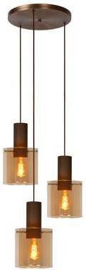 Lucide Toledo Hanglamp amber 3xe27 40w glas online kopen