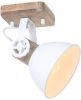 Steinhauer Retro wandlamp Gearwood wit met houtbruin 7968W online kopen