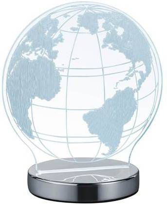 LichtXpert Reality Tafellamp Globe 3d 20 Cm Staal Chroom/transparant online kopen