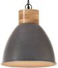 VidaXL Hanglamp industrieel E27 46 cm ijzer en massief hout grijs online kopen