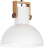 VidaXL Hanglamp industrieel rond 25 W E27 42 cm mangohout wit online kopen