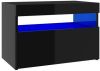 VidaXL Nachtkastje met LED verlichting 60x35x40 cm hoogglans zwart online kopen