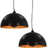 VidaXL Plafondlampen 2 st halfrond E27 40 cm zwart en goudkleurig online kopen