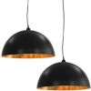 VidaXL Plafondlampen 2 st halfrond E27 50 cm zwart en goudkleurig online kopen
