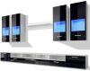 VIDAXL Wandkasten tv unit zwart hoogglans met blauwe led verlichting 8 st online kopen