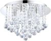 EGLO Led plafondlamp ALMONTE chroom/ø35 x h23 cm/inclusief 4 x g9(elk 2, 5w, 300lm, 3000k)/plafondlamp met warm witte lichtkleur ip44 spatwaterdicht slaapkamerlamp vloerlamp lamp voor de woonkamer kristallen lamp kristal online kopen