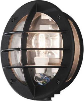 Konstsmide 'Oden' Wandlamp, met stopcontact, E27 60W 230V, kleur Zwart Lampenwinkel.org