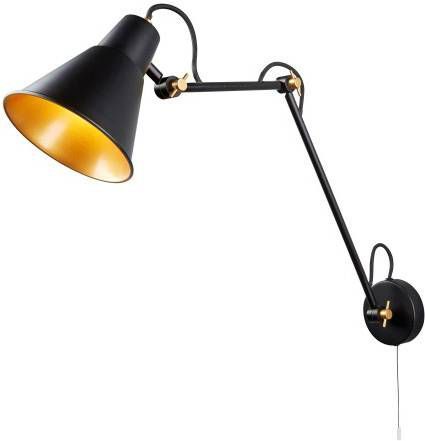 Searchlight Zwart gouden leeslamp Readi 7403BK online kopen