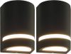 VIDAXL Buitenwandlampen 2 st 35 W halfrond zwart online kopen