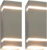 VIDAXL Buitenwandlampen 2 st 35 W rechthoekig zilverkleurig online kopen