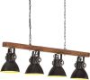 VIDAXL Plafondlamp industrieel E27 mangohout zwart online kopen