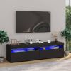 VIDAXL Tv meubelen 2 st met LED verlichting 75x35x40 cm zwart online kopen